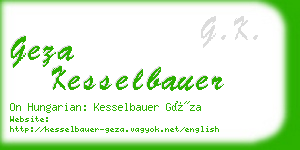 geza kesselbauer business card